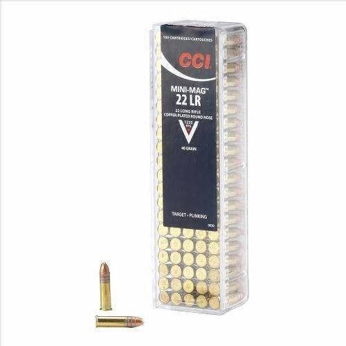 CCI Mini Mag .22 LR 40Gr Copper Plated RN 100/Box Ammunition