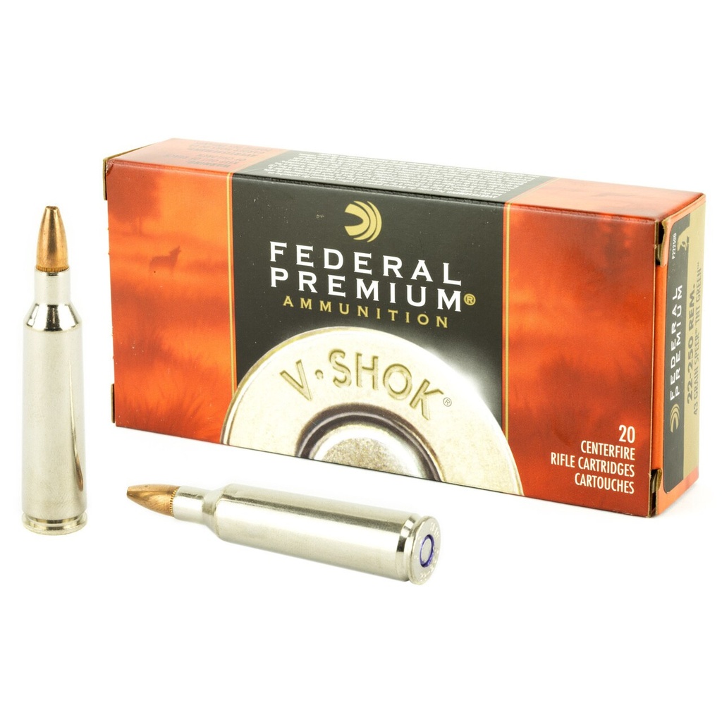 Federal Premium .22-250 Rem 43Gr TNT Green 20/Box Ammunition