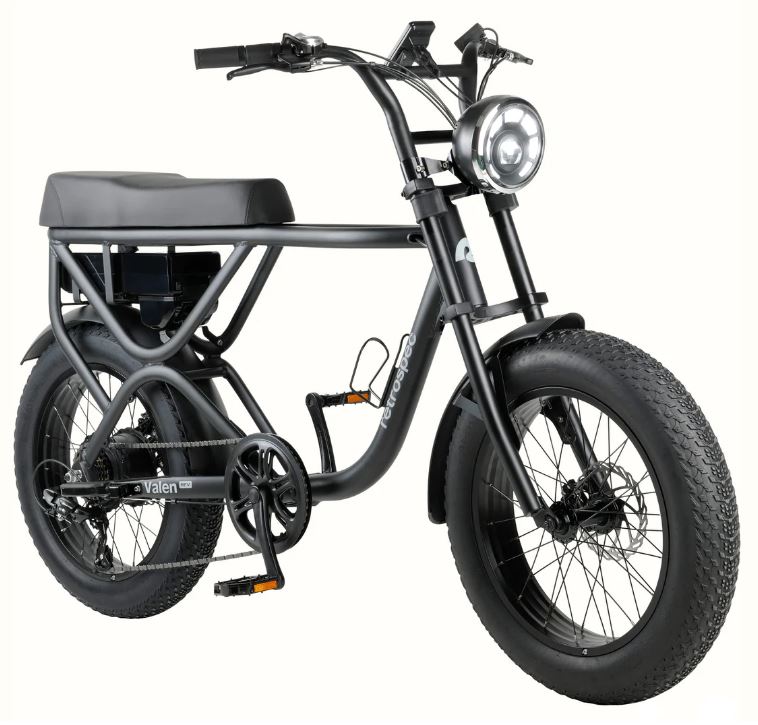 RetroSpec Valen Rev 750 E-Fat Electric Bicycle - Matte Black