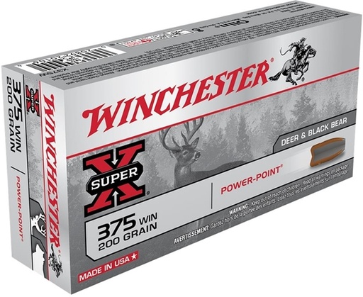 [WINC-X375W] Winchester SuperX .375 Win 200Gr Power-Point 20/Box Ammunition